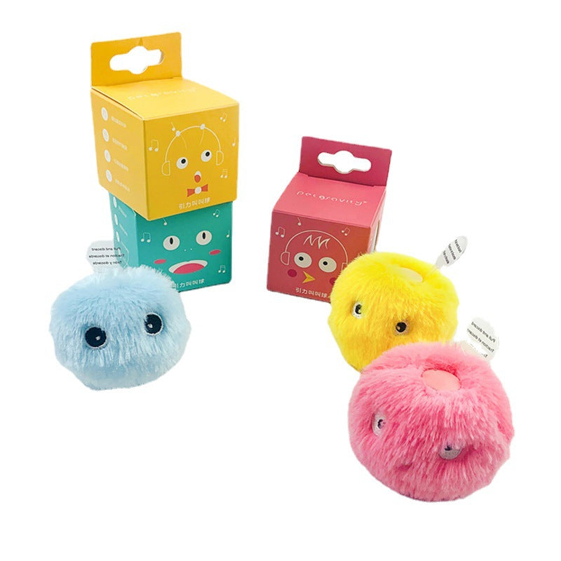 Glow-in-the-Dark Plush Cat Toy Ball