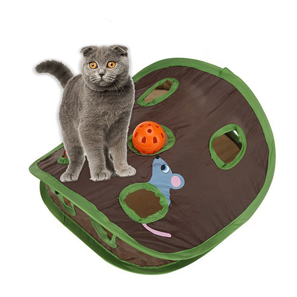 9-Hole Interactive Cat Tunnel – Hide & Seek Mouse Hunt Toy
