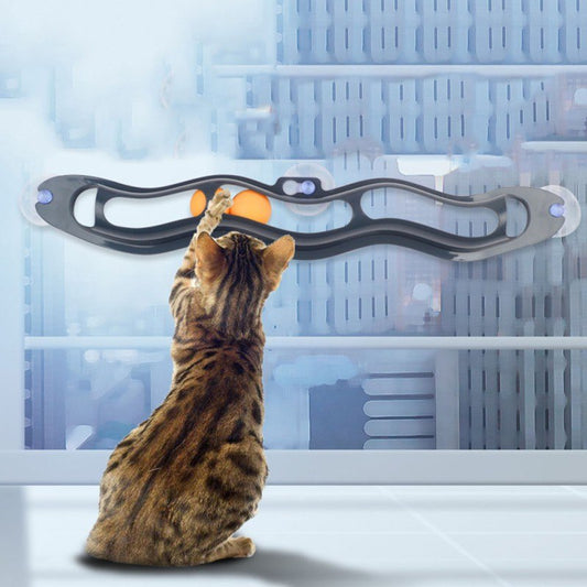 Wall-Mounted Sliding Ball Cat Toy