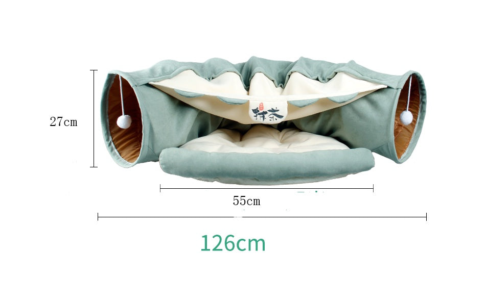 Collapsible Cat Tunnel with Mat