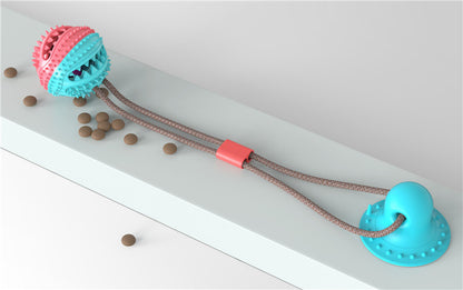 Suction Cup Dog Molar Toy – Bite-Resistant Chew Ball & Treat Leaking Trainer