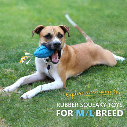 Squeaky Rugby Dog Toy – Soft Rubber