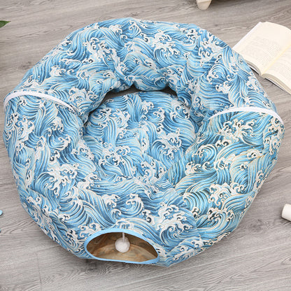 Foldable Cat Tunnel Nest Multi Colors