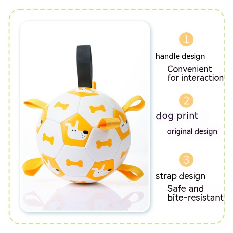 Interactive Dog Football Toy with Handle