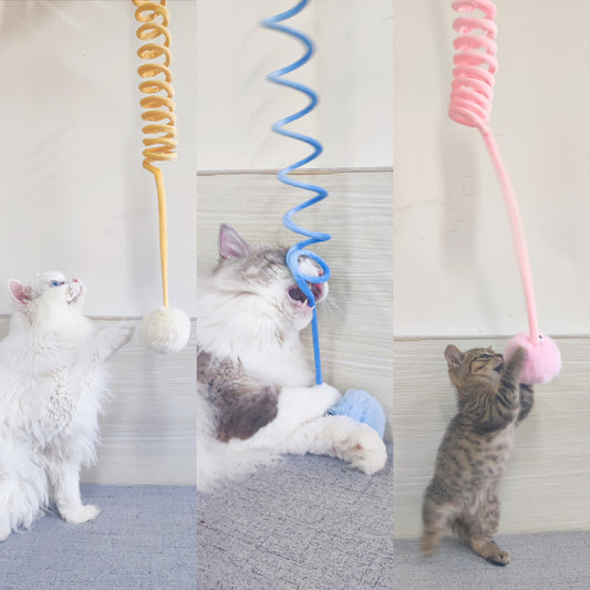 Spring Rabbit Hair Ball Cat Toy – Interactive Pet Play