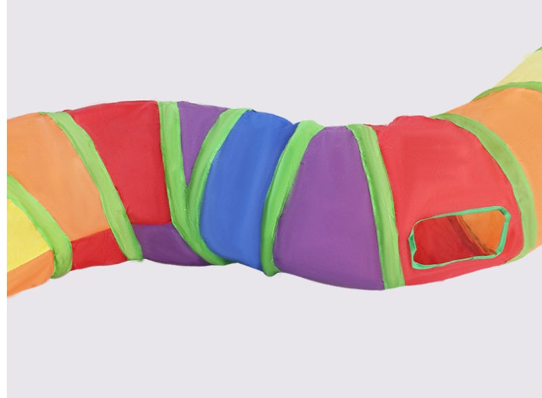Rainbow Collapsible Cat Play Tunnel
