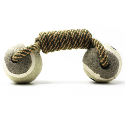 Dog Dumbbell Rope Tennis Ball Chew Toy