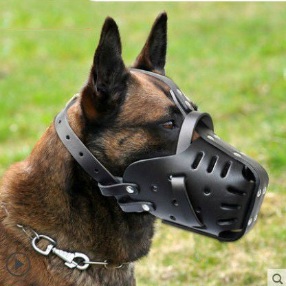 Leather Dog Muzzle Basket