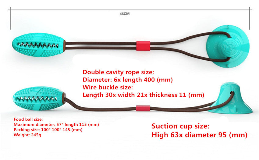 Suction Cup Dog Molar Toy – Bite-Resistant Chew Ball & Treat Leaking Trainer