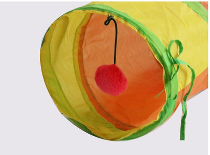 Rainbow Collapsible Cat Play Tunnel