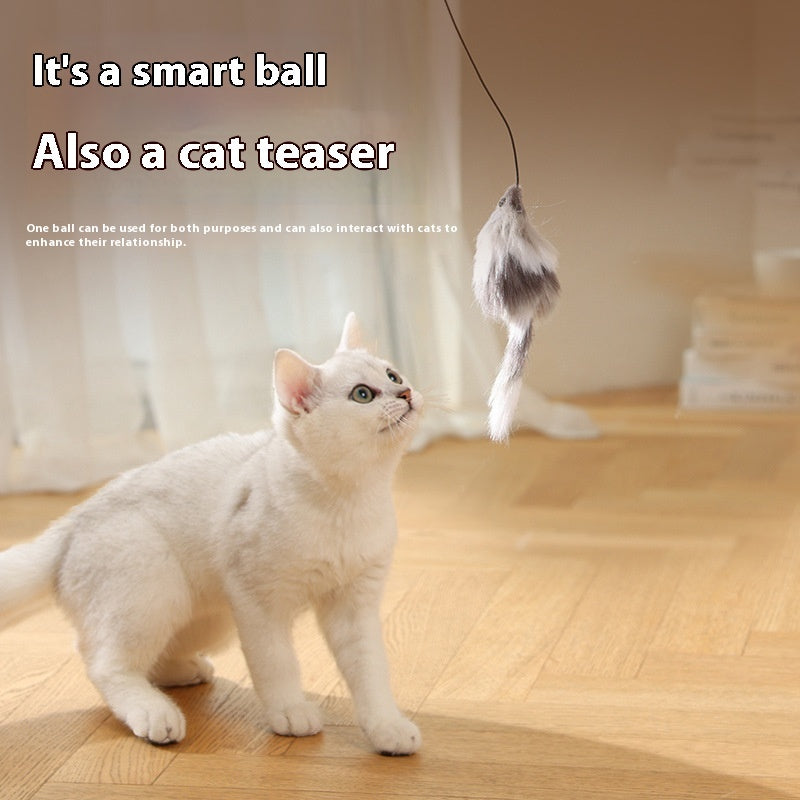 Automatic Smart Cat Ball Toy with Plush Mouse