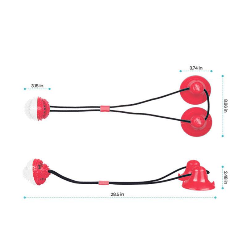 Suction Cup Dog Molar Toy – Bite-Resistant Chew Ball & Treat Leaking Trainer