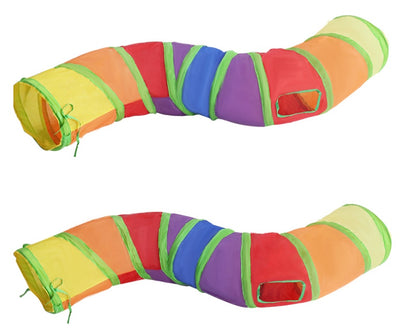 Rainbow Collapsible Cat Play Tunnel