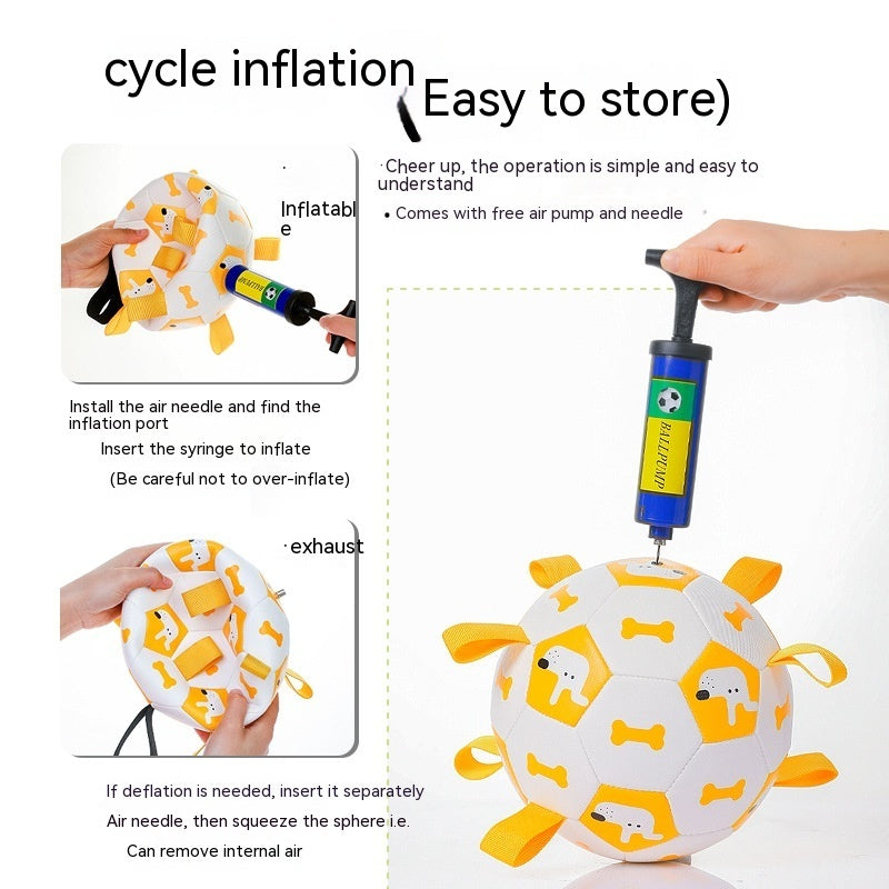 Interactive Dog Football Toy with Handle