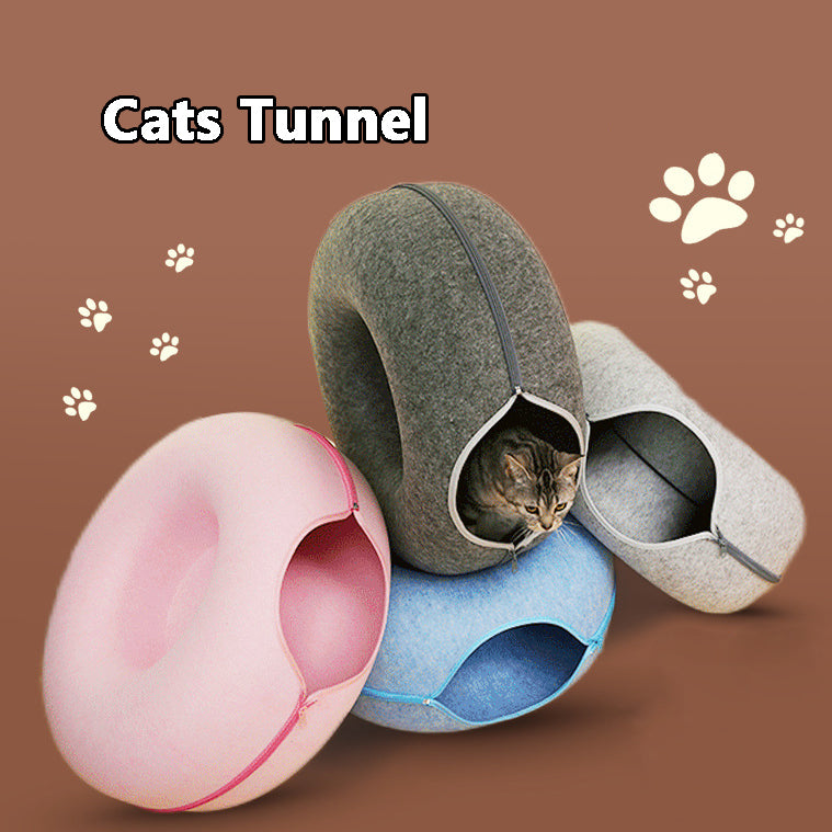 Felt Cat Tunnel Nest – Washable  + Foldable