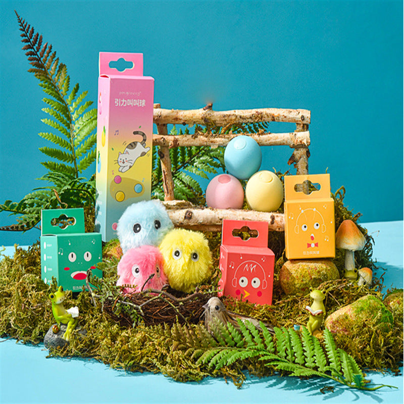 Glow-in-the-Dark Plush Cat Toy Ball