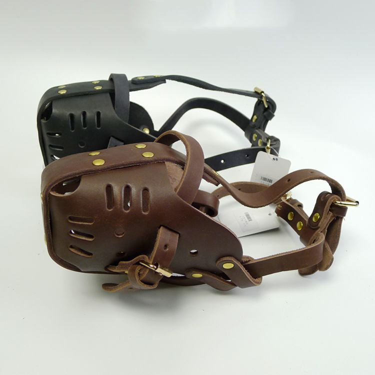 Leather Dog Muzzle Basket