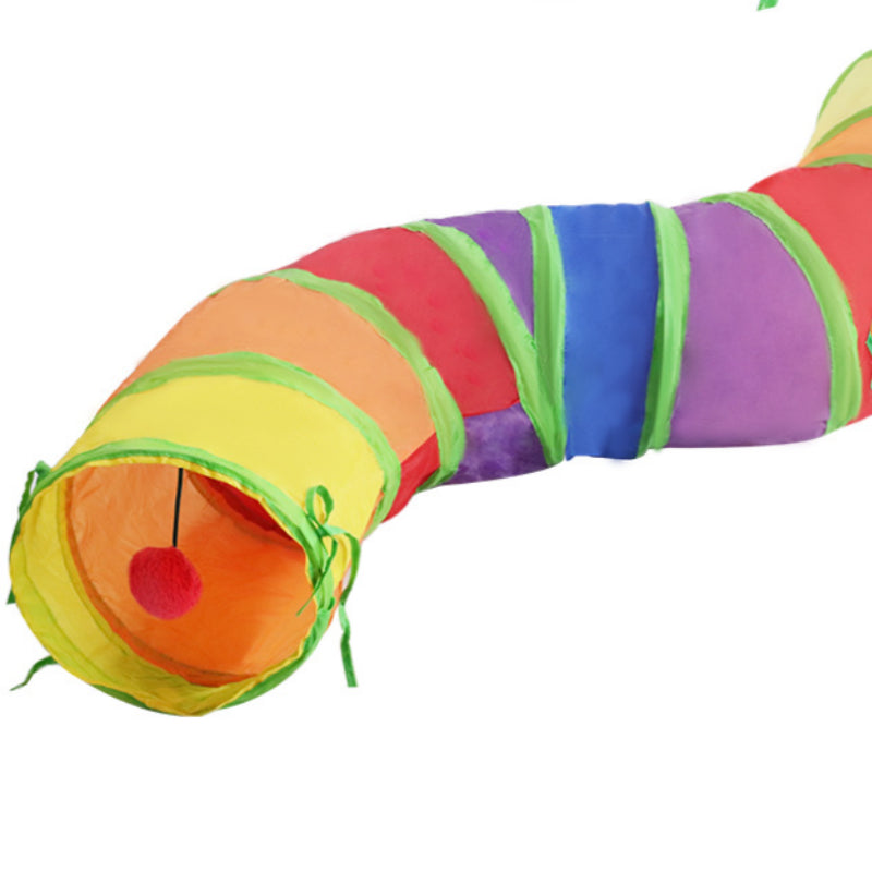 Rainbow Collapsible Cat Play Tunnel