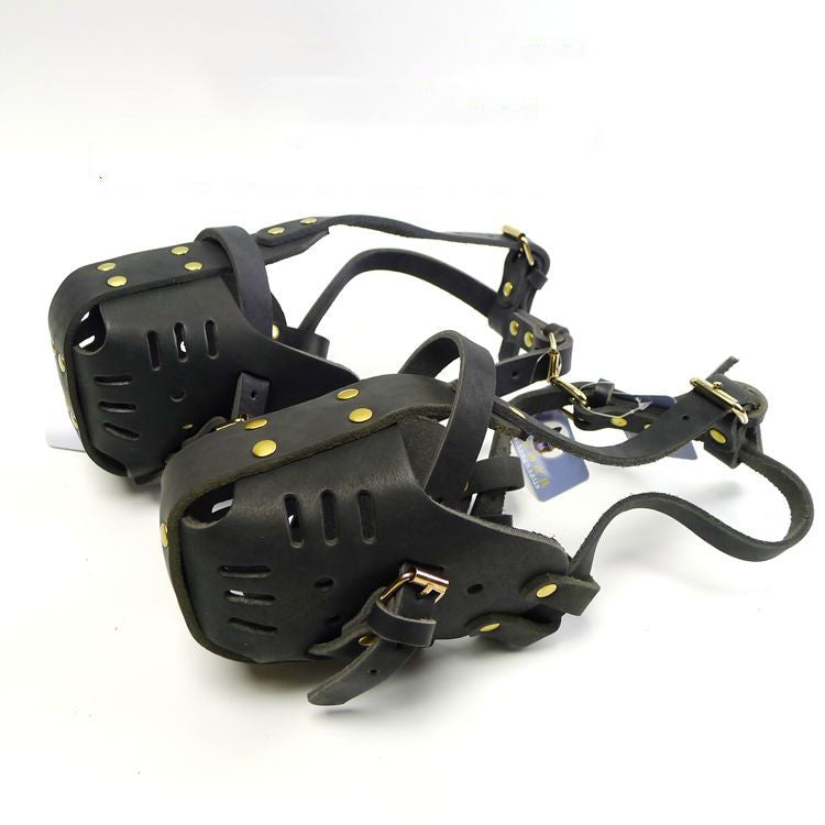 Leather Dog Muzzle Basket