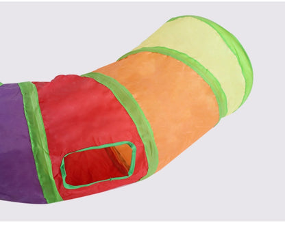 Rainbow Collapsible Cat Play Tunnel