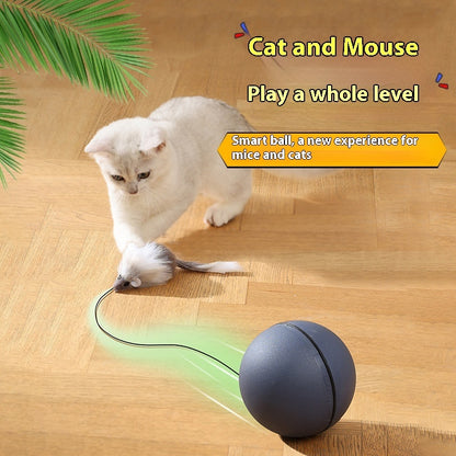 Automatic Smart Cat Ball Toy with Plush Mouse
