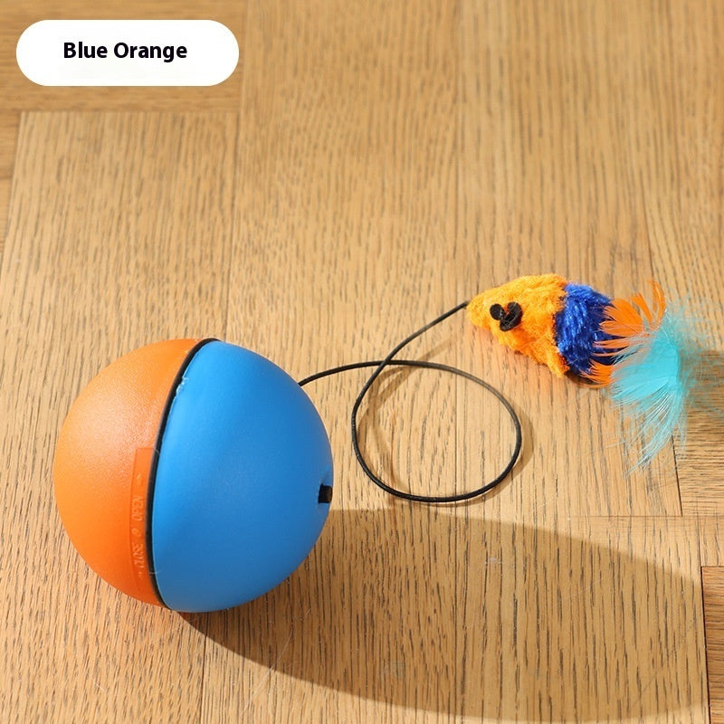 Automatic Smart Cat Ball Toy with Plush Mouse