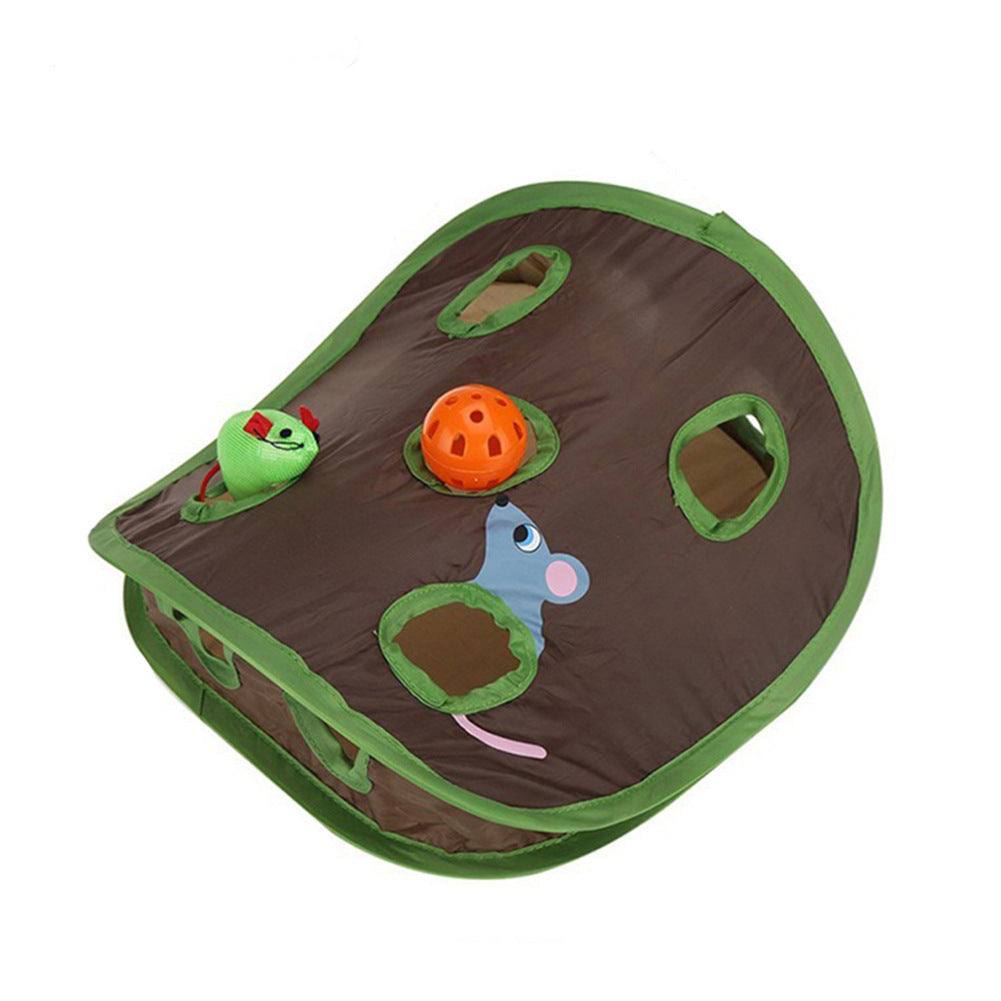 9-Hole Interactive Cat Tunnel – Hide & Seek Mouse Hunt Toy