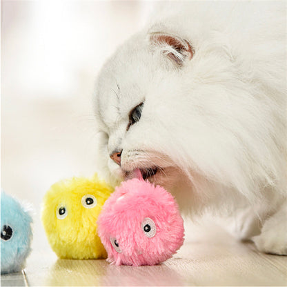 Glow-in-the-Dark Plush Cat Toy Ball